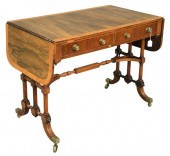 REGENCY ROSEWOOD SOFA TABLE WITH ROUNDED