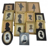 LARGE GROUP OF 13 FRAMED SILHOUETTE