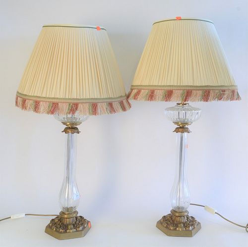 PAIR CUT CRYSTAL TABLE LAMPS WITH 37a114