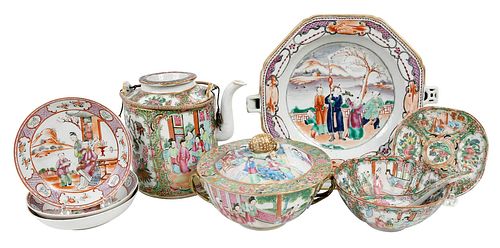 NINE PIECES CHINESE EXPORT FAMILLE 37a16b