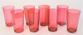 SET OF EIGHT CRANBERRY GLASSES, WITH