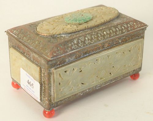 CHINESE EMBOSSED COPPER BOX WITH 37a388