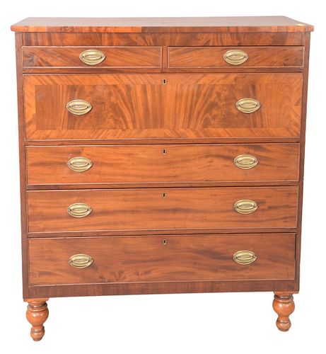 FEDERAL MAHOGANY CHEST HAVING TWO 37a3a9