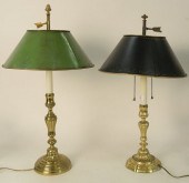 TWO FRENCH BRASS CANDLESTICKS  37a3ad