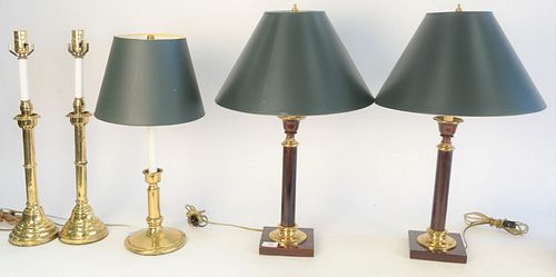 FIVE CANDLESTICK LAMPS PAIR OF 37a405