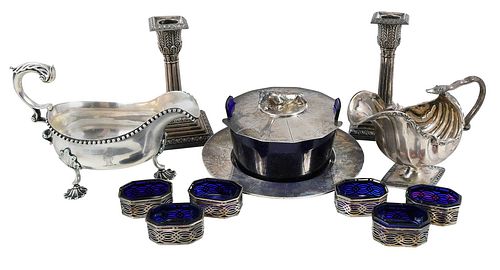 ELEVEN ENGLISH SILVER TABLE ITEMS19th 20th 37a44d