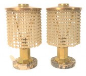 PAIR OF MID-CENTURY BRASS TABLE LAMPS,