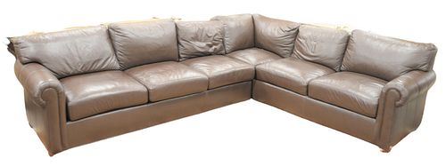 ETHAN ALLEN LEATHER SECTIONAL SOFA  37a633