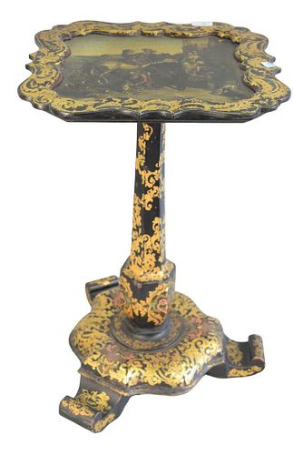 VICTORIAN EBONIZED STAND WITH GILT 37a81a