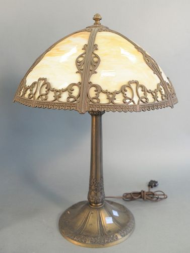 CARAMEL SLAG GLASS TABLE LAMP SIX 37a895