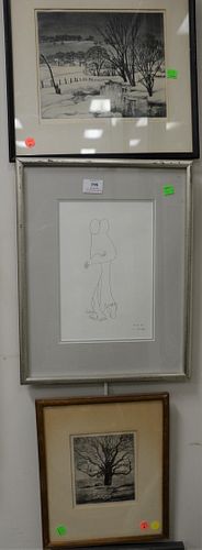 GROUP OF FIVE FRAMED ETCHINGS  37a88e
