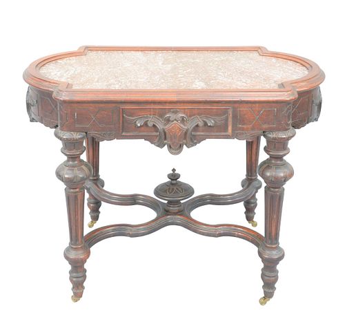 VICTORIAN WALNUT CENTER TABLE WITH 37ac87