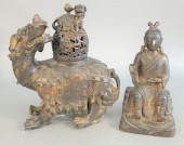 TWO CHINESE BRONZES LARGE FOO 37ae7e
