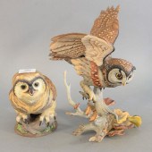 TWO BOEHM PORCELAIN OWLS, TITLES INCLUDE