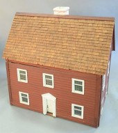 LARGE RED COLONIAL-STYLE DOLLHOUSE,