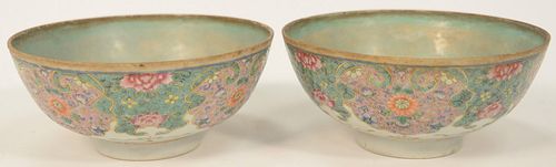 PAIR FAMILLE ROSE FOOTED BOWLS  37b1b1