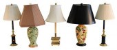 FIVE PIECE LOT OF TABLE LAMPS, TO INCLUDE