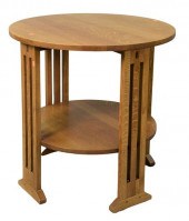 STICKLEY MISSION STYLE OAK ROUND END