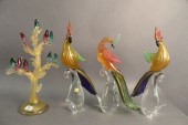 GROUP OF FIVE MURANO GLASS BIRDS, TO