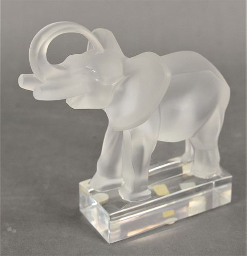 LALIQUE FROSTED GLASS ELEPHANT 37927b
