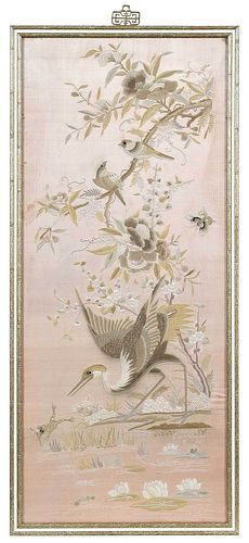 LARGE FRAMED CHINESE EMBROIDERED 3793a5