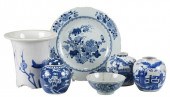 SIX CHINESE BLUE AND WHITE PORCELAIN