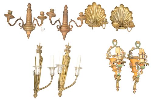 FOUR PAIRS OF WALL SCONCES TO INCLUDE 3794b9