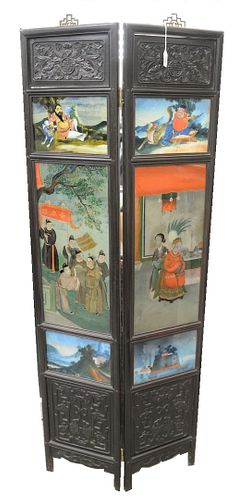 CHINESE TWO PANEL FOLDING SCREEN  37958a