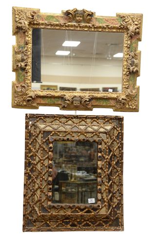 TWO CONTINENTAL FRAMED MIRRORS  3797fd