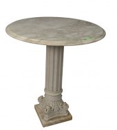 MARBLE TABLE ON MARBLE PEDESTAL, HEIGHT