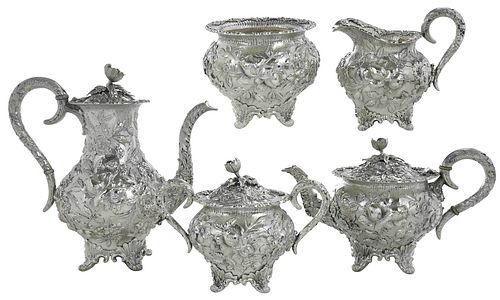FIVE PIECE KIRK REPOUSSE STERLING 379985