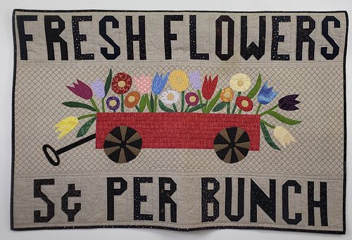 VINTAGE QUILTED FLORIST ADVERTISING 37c1fa