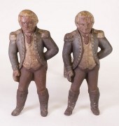PAIR OF VINTAGE CAST IRON PAINTED FIGURAL