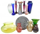 GROUP OF 14 ASSORTED GLASS TABLE OBJECTS20th