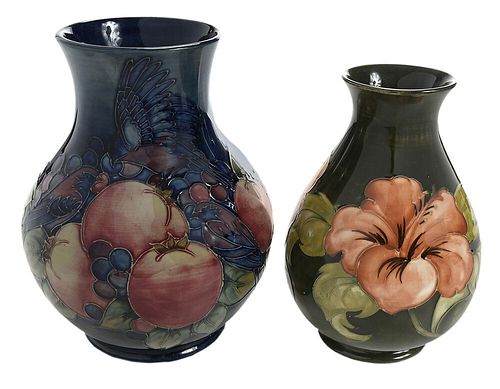 TWO MOORCROFT FLORAL AND FRUIT 37c3f3
