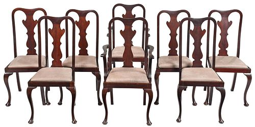 SET EIGHT QUEEN ANNE STYLE MAHOGANY 37c413
