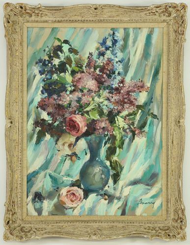 ANDREW SHUNNEY OIL ON CANVAS FLORAL 37c60a