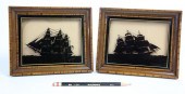 PAIR OF REVERSE PAINTED GLASS SILHOUETTES 37c708