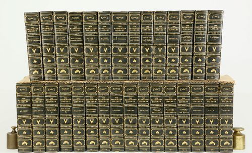 30 GREEN TOOLED LEATHERBOUND VOLS  37d6ee