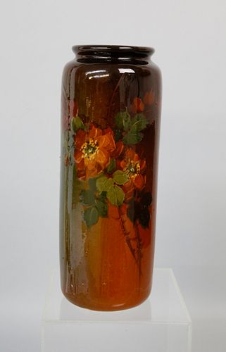WELLER POTTERY VASE WITH HAND PAINTED 37d7b0