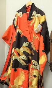 LARGE CHINESE ROBE WITH GOLD THREADING
