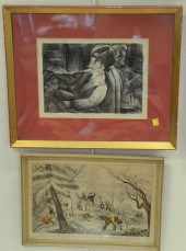 SIX FRAMED PIECES TO INCLUDE TWO BULLFIGHTING