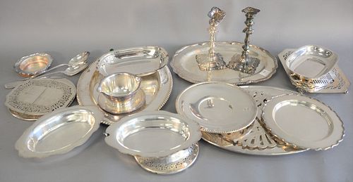 LOT OF SILVERPLATE INCLUDING PAIR 37b3fe