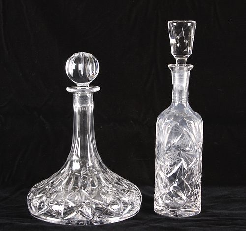 TWO MID LATE 1900S CUT CRYSTAL 37b9bc