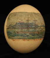 HAND PAINTED OSTRICH EGG DEPICTING 37be83