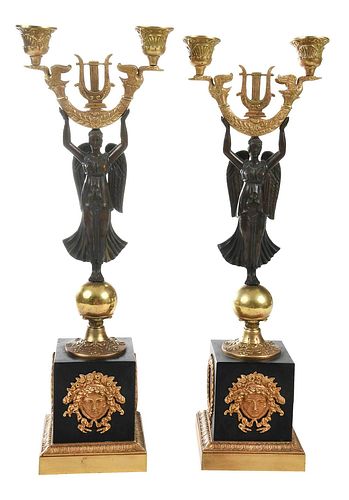 PAIR FRENCH EMPIRE STYLE GILT BRONZE 37bf45