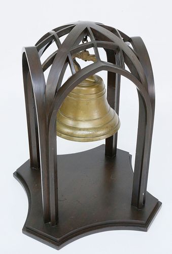 LARGE ANTIQUE BRASS BELL IN CONTEMPORARY 37ec09