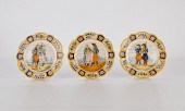 3 HENRIOT QUIMPER FRENCH FAIENCE PLATESHenriot