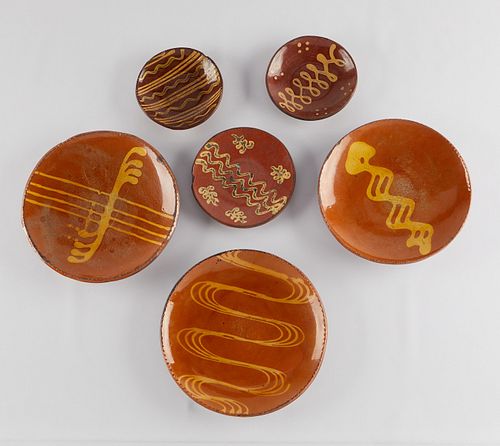 6 MODERN REDWARE PLATES WOODS AND 37ee3f