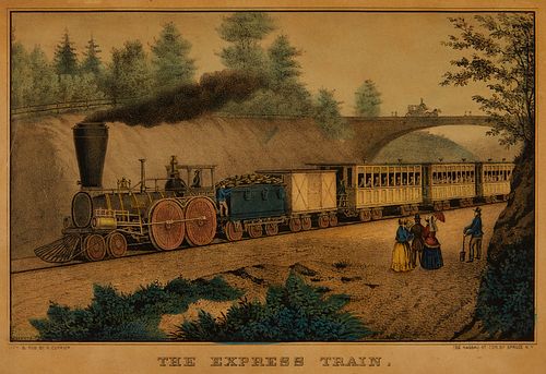 CURRIER IVES THE EXPRESS TRAIN  37eeb1